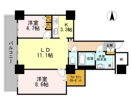 品川シーサイドビュータワーI(2LDK/6階)の間取り写真