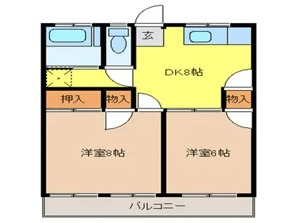 菅原マンション(2DK/2階)の間取り写真