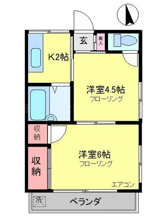 ハイツ拾萬石 2階階 間取り