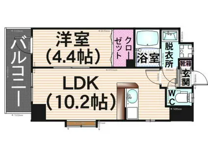 サンシャイン光栄(1LDK/2階)の間取り写真