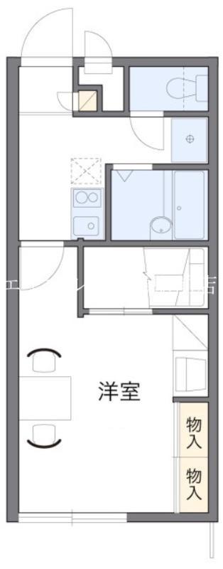 レオパレスアイボリーD(1K/2階)の間取り写真