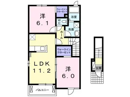 フロイデ KANAGEN坂井1(2LDK/2階)の間取り写真