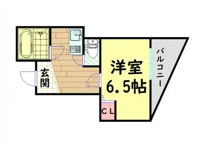 シティライフ千代崎(1K/6階)の間取り写真