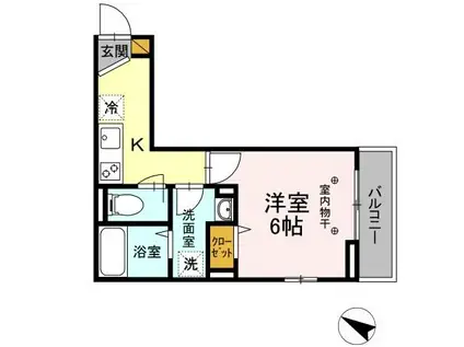 サニーコート南行徳(1K/3階)の間取り写真