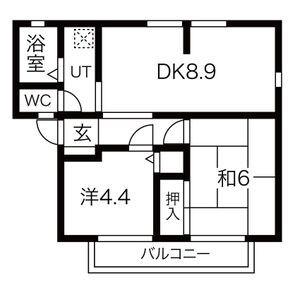 WING.N(2LDK/1階)の間取り写真