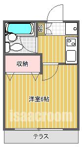 フォンターナ(1K/1階)の間取り写真