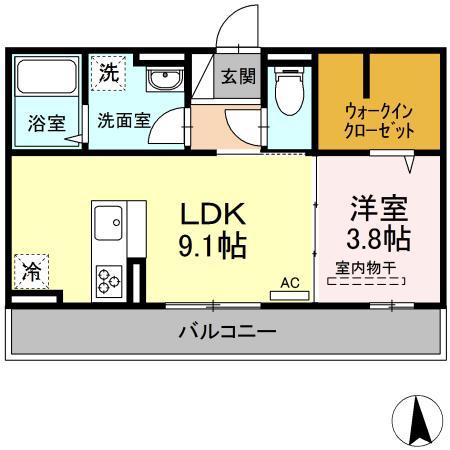 クレールリコルド(1LDK/2階)の間取り写真