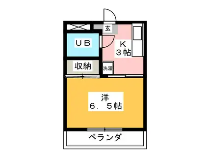 第1ふじたけマンション(1K/2階)の間取り写真