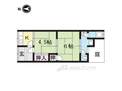 松園荘(2K/2階)の間取り写真