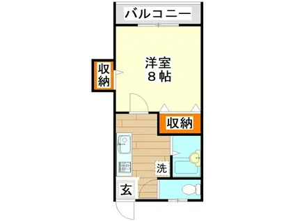 アルファードII(1K/2階)の間取り写真