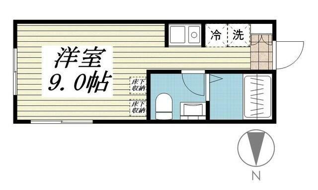 エクリス(ワンルーム/1階)の間取り写真