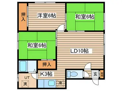 ハイツK.F(3LDK/2階)の間取り写真