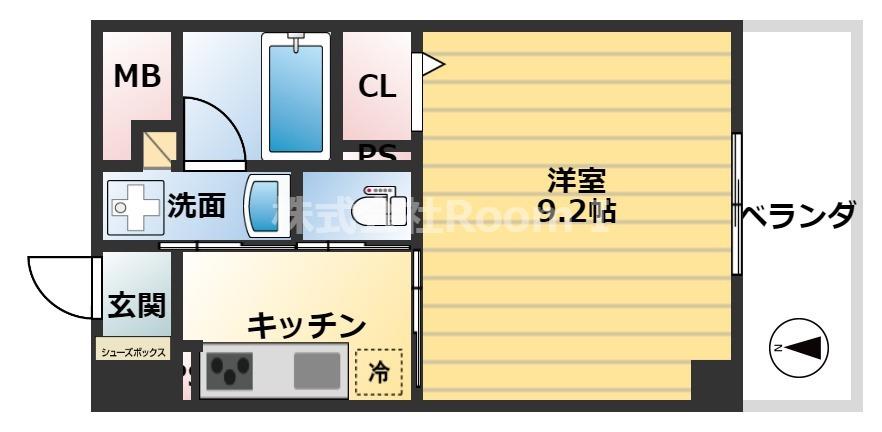 カルムクレール 258(1K/3階)の間取り写真