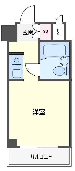 ライオンズマンションヨコハマ戸部(ワンルーム/5階)の間取り写真