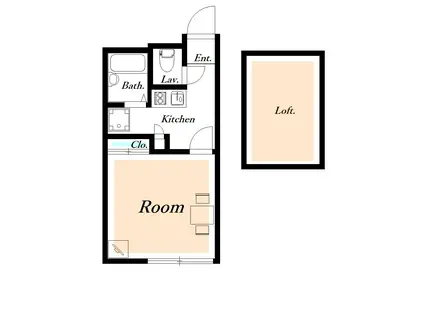 レオパレストリメゾン(1K/2階)の間取り写真