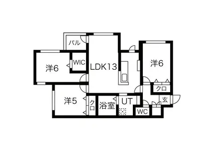 大通西23丁目MS(3LDK/2階)の間取り写真