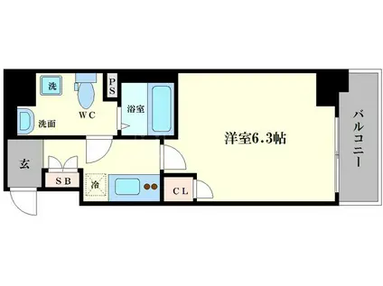 クレビオス南堀江(1K/5階)の間取り写真