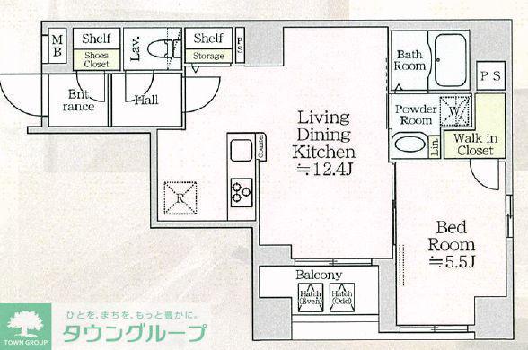 アイルプレミアム月島(1LDK/8階)の間取り写真