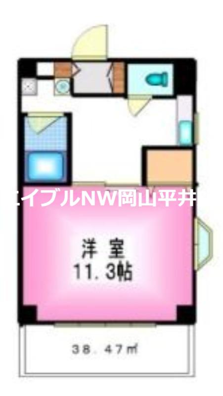 グランドール新福(1K/2階)の間取り写真