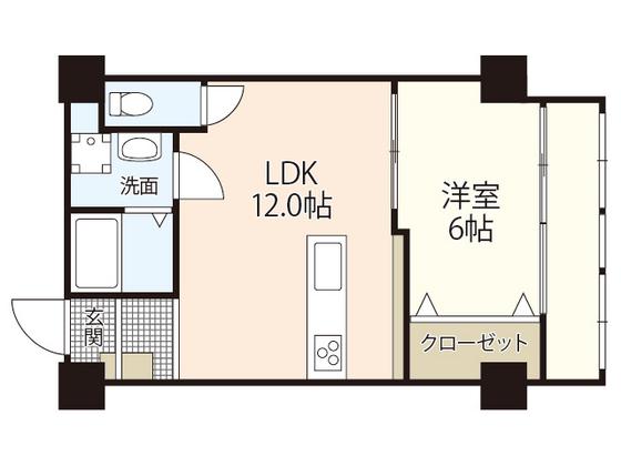ネットビル10(1LDK/2階)の間取り写真