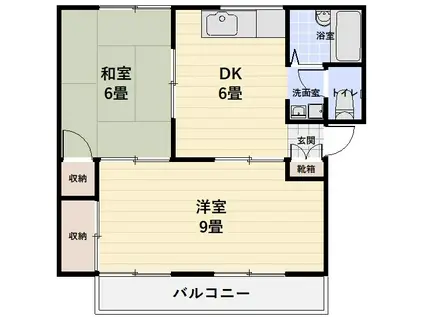プレジール大島 A棟(2DK/1階)の間取り写真