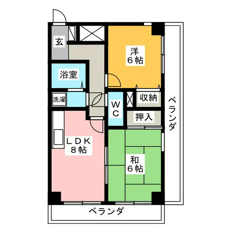 パレス宝泉 2階階 間取り