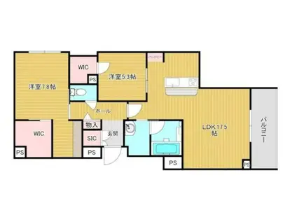 HYGGE(2LDK/2階)の間取り写真