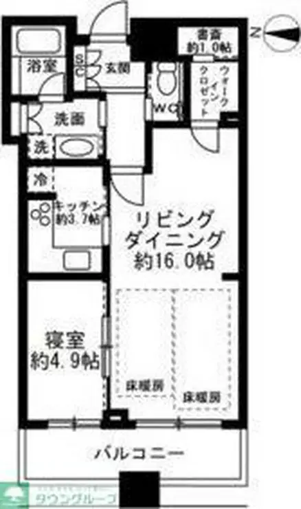 プラウドタワー千代田富士見 32階階 間取り