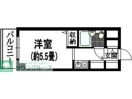 ジョイフル浦和仲町(1K/3階)の間取り写真