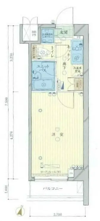 ルーブル中野沼袋弐番館 3階階 間取り