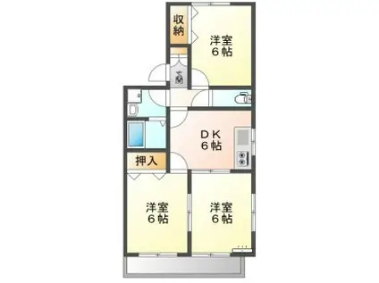 メゾン高須(3DK/2階)の間取り写真