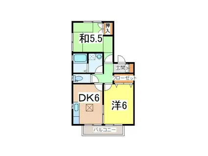 フォレストハイツ(2DK/2階)の間取り写真