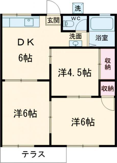 ハイツ四季(3DK/1階)の間取り写真