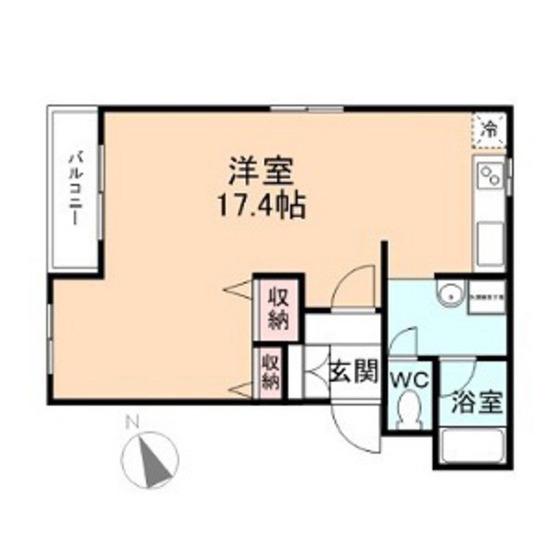 スカイパレス参番館(ワンルーム/1階)の間取り写真
