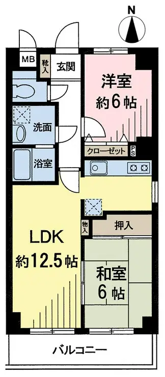 サンパレスサギノミヤ 6階階 間取り