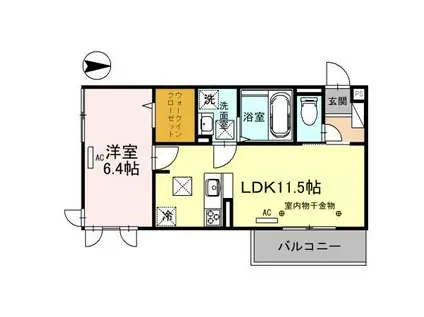 VINCULUM(1LDK/1階)の間取り写真