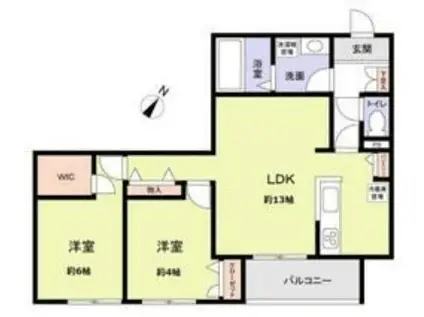 RICOTT URAWA(2LDK/2階)の間取り写真