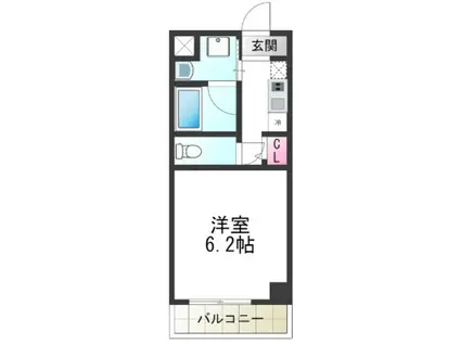 カーライル堺市駅前(1K/3階)の間取り写真