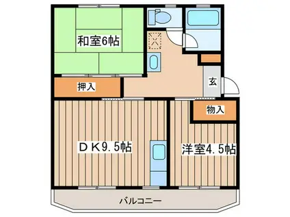 山口ハイツ(2DK/4階)の間取り写真