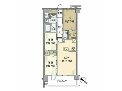 エクセレントシティ瑞江レジデンス(2SLDK/4階)の間取り写真