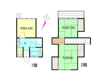 池田荘(3K/1階)の間取り写真