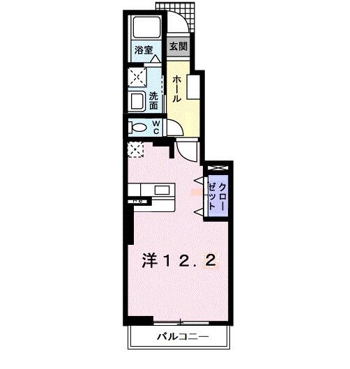 サニーサイドハウス森C(ワンルーム/1階)の間取り写真