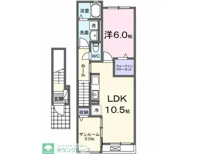 フォリアIII(1LDK/2階)の間取り写真
