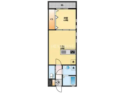 SEVENSTARS栄田町(1LDK/1階)の間取り写真