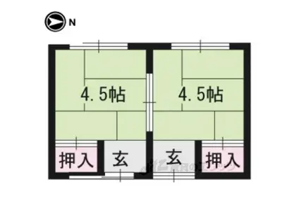 林荘男子アパート(ワンルーム/2階)の間取り写真