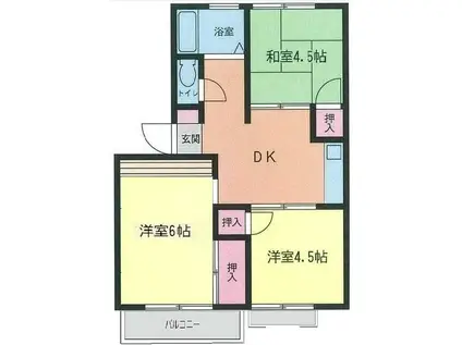 第1坂口ハイツ(3DK/2階)の間取り写真