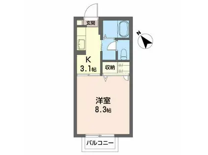 春日シャーメゾン(1K/2階)の間取り写真