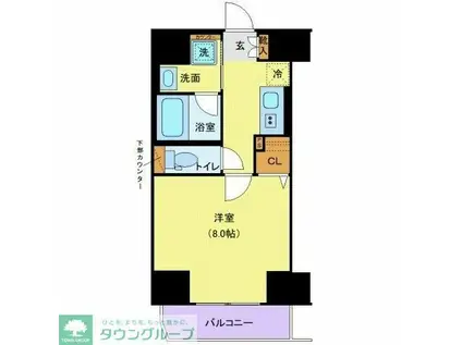 ジェノヴィア上野IIIスカイガーデン(1K/11階)の間取り写真