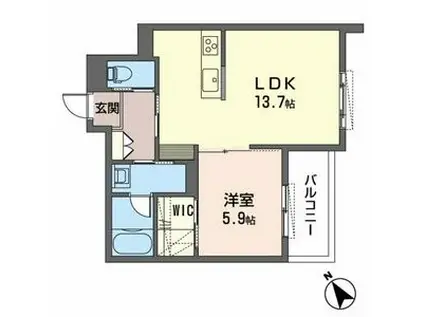 ル ソレイユ(1LDK/2階)の間取り写真