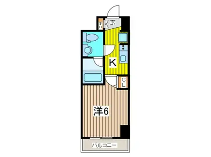 グランヴァンプレミアムイースト川口(1K/1階)の間取り写真